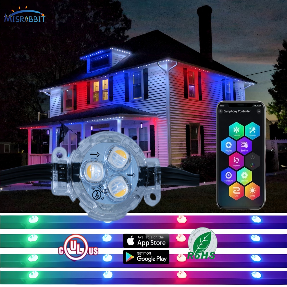 Misrabbit Hot Sale Christmas Dc12V 30mm RGBW Permanent Pixel Lighting Outdoor with Aluminum Track IP68 Lights Multi-year Use