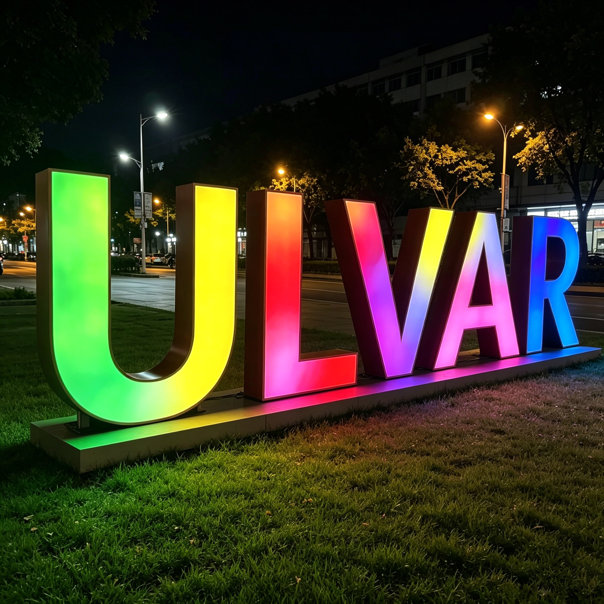 3D Big RGB Letters Signage Custom Programmable RGB Channel Letters Sign Floor-Standing Luminous Landscape Outdoor Sign