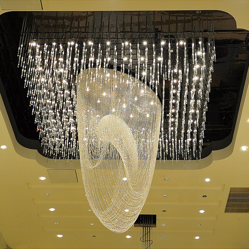 Modern Hotel Lobby Luxury Crystal Hanging Light Crystal Chandelier Lighting Big Golden Decorative European Vintage Luxury Lamp