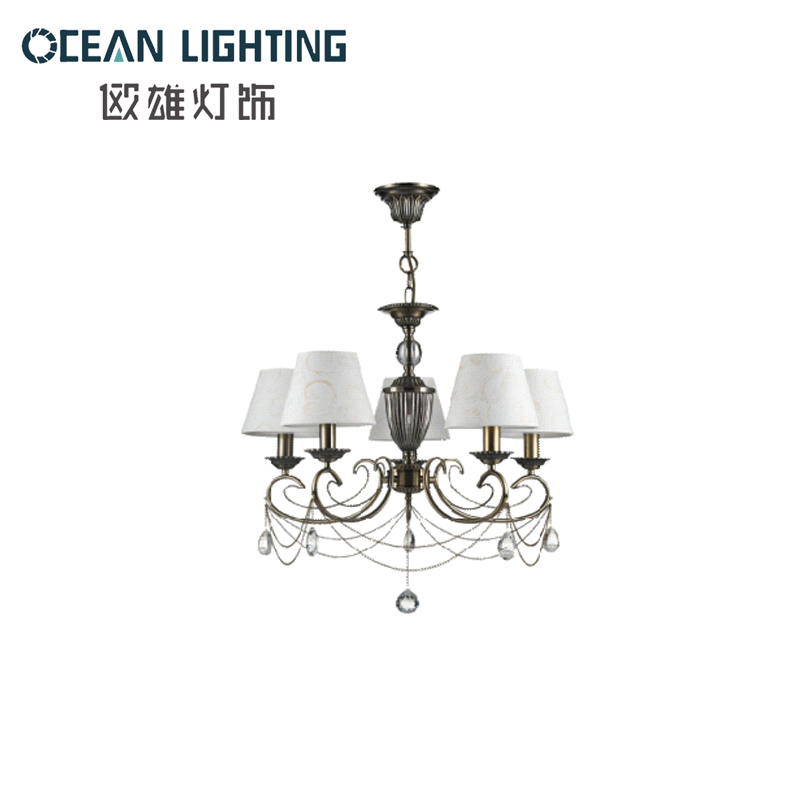 Classical Style Fabric Shade Chandelier Home Decorative Indoor Light Fixture Pendant Lighting for Dining Room