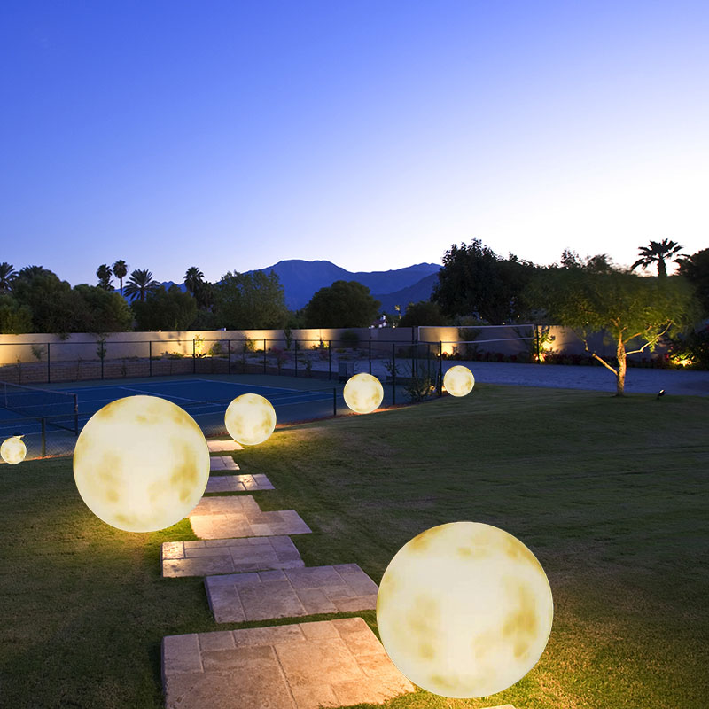 LED Plastic Moon-Shaped IP55 Waterproof Dimmable Night Light Outdoor Landscape Lamp 1-Year Warranty For Parks Courtyards Gardens