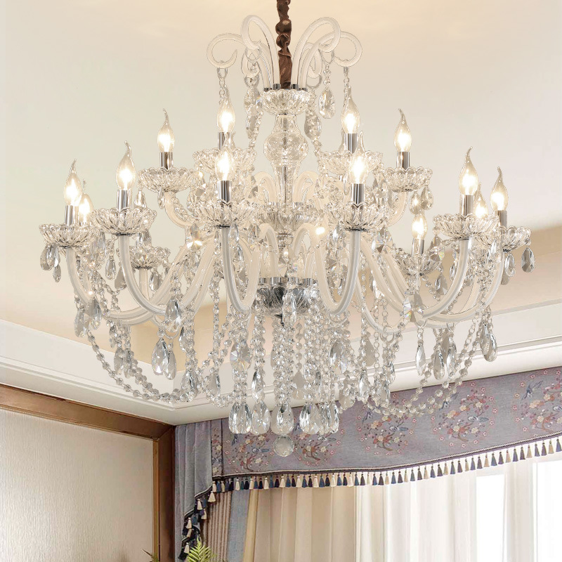 Interior Decorative Crystal Chandelier American Design Nordic Big Chandeliers Luxury Lighting for Hotel Banquet Villa Modern LED Pendant Lamp (LZ9141)
