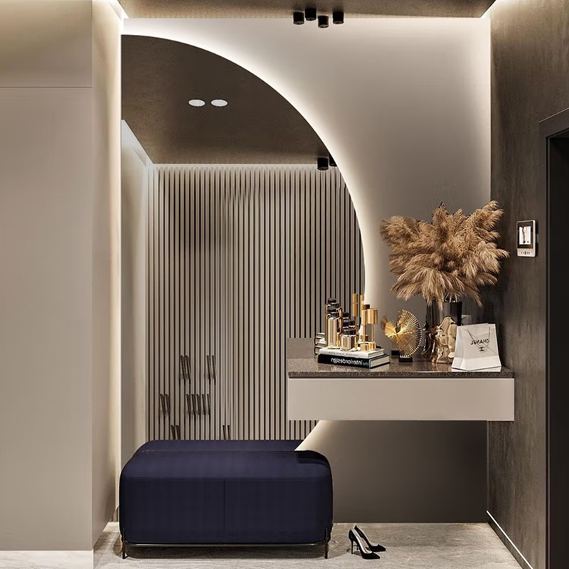 Smart Bathroom Decorative Touch Sensor Frameless Half Moon Mirror Wall Mounted with LED Light and Bluetooth