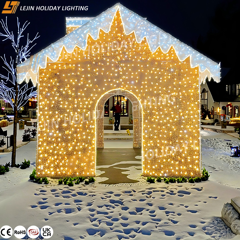 Rohs Large Square Light Warm White 3D House Decorative Lighting Motif Lights