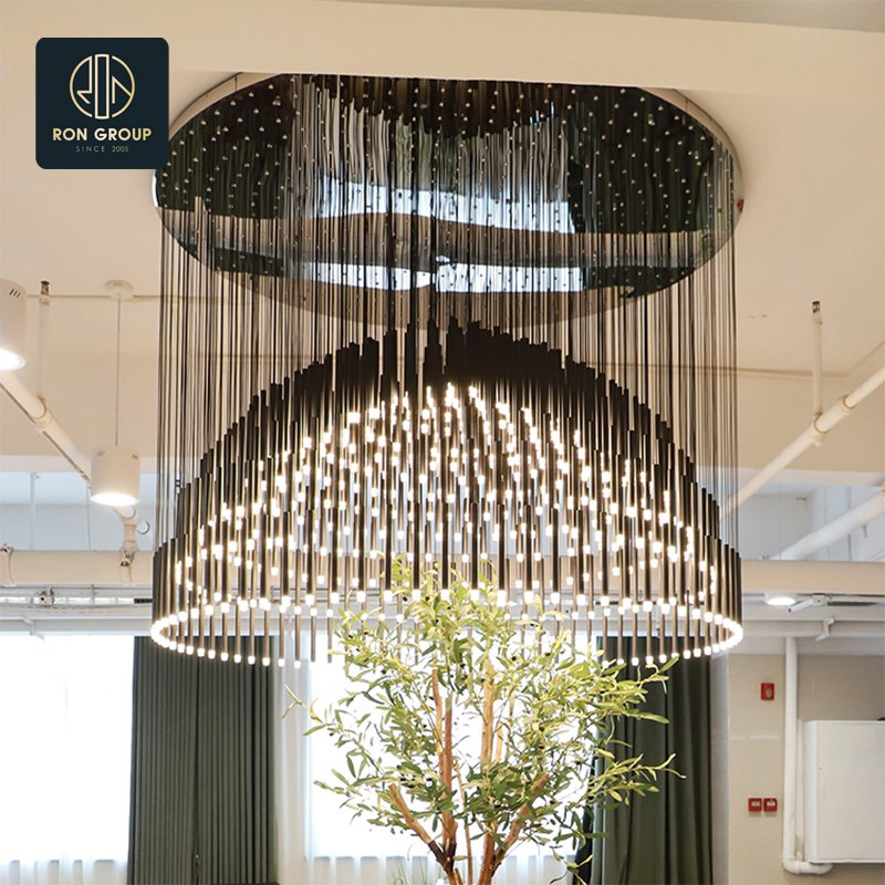 Luxurious Exquisite Stainless Steel Customized Eco-Friendly Decorative Light for Commercial Hall Restaurant