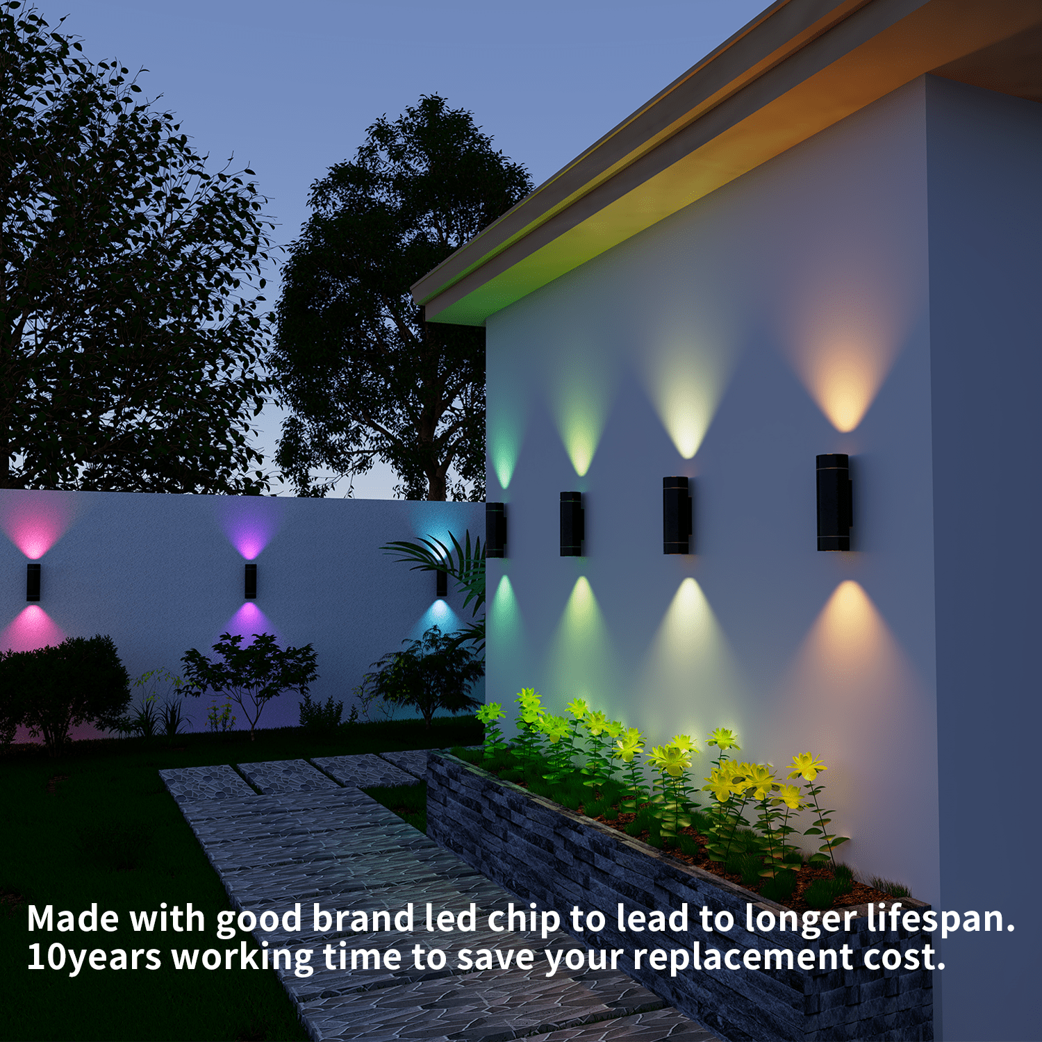 Modern IP65 Rgbw Outdoor Led Wall Light 6w Led up Down Light Outdoor Wall Light Garden Pathway Architectural Decoration