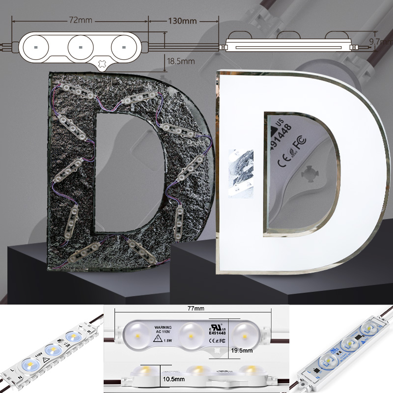 12V/24V/110V/220V LED Modules Light Mini LED Injection Modules For Billboard Signs Advertisement Box Backlight Pixel Letter Sign