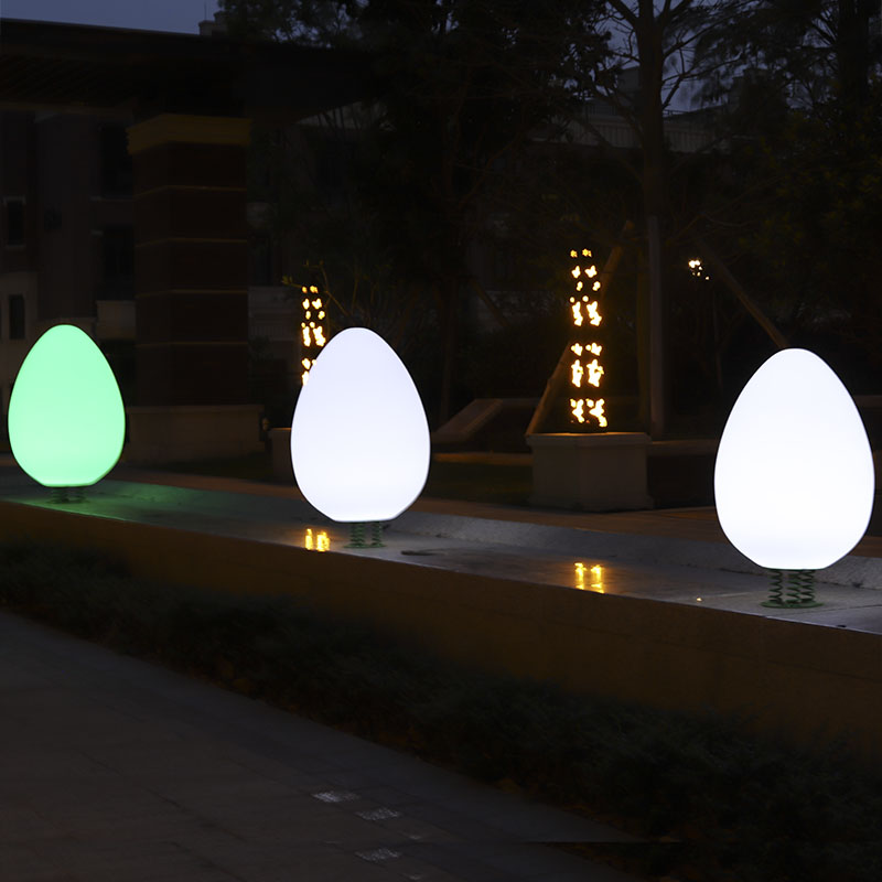 LED Tumbler Egg-shaped Large Outdoor IP55 Waterproof Interactive Color-changing Dimmable Landscape Light Square Park Low Voltage
