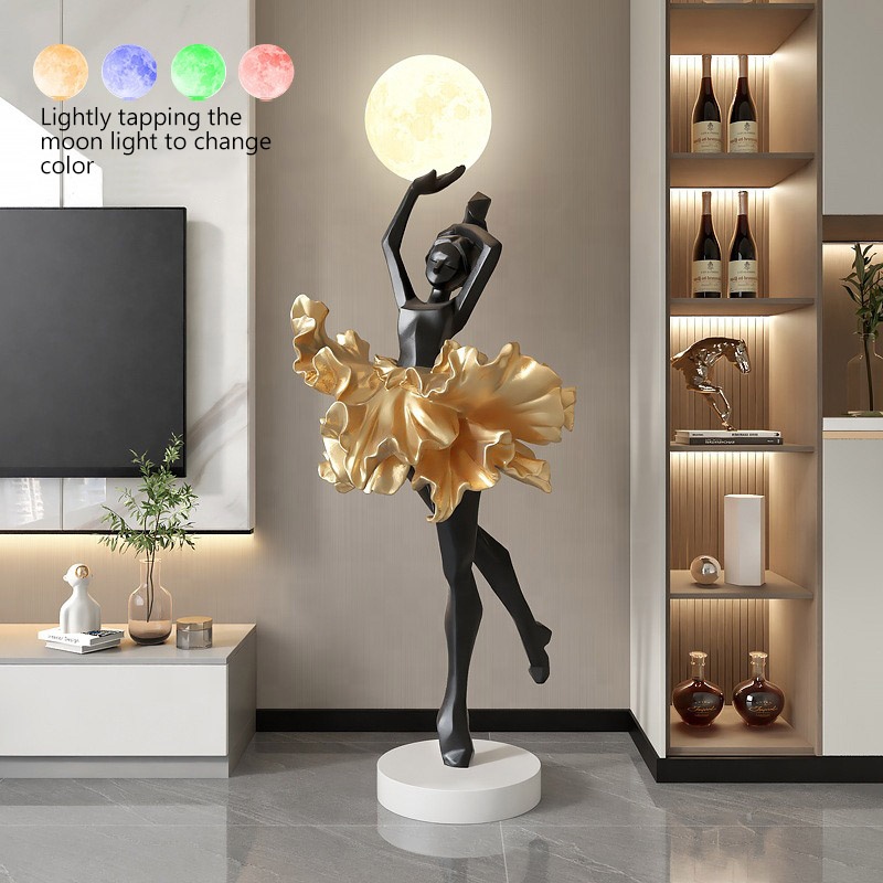 European style French light luxury elegant large ballet dancer art design floor lamp for bedroom hotel exhibition hall