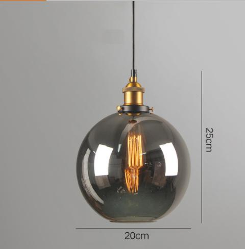 Vintage LED Filament Edison Bulb Iron Clear Amber Gray Glass Antique Suspension LED Light Pendant Lamp Chandelier Decoration Decorative Hanging Lighting