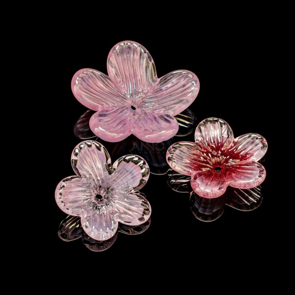 ANNO Artistic Glass Flower Gold Chandelier Detail 5