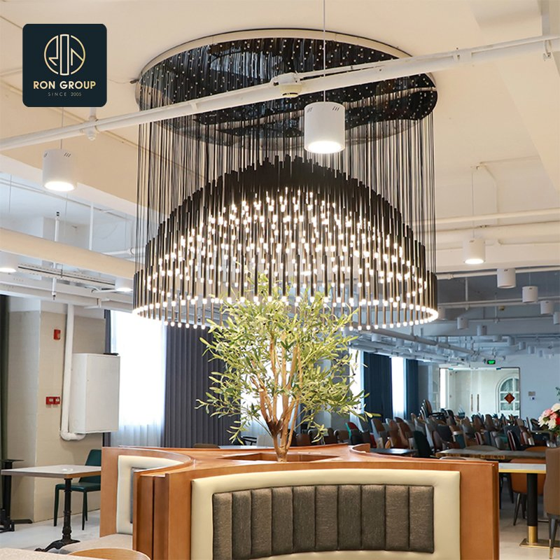Luxurious Exquisite Stainless Steel Customized Eco-Friendly Decorative Light for Commercial Hall Restaurant