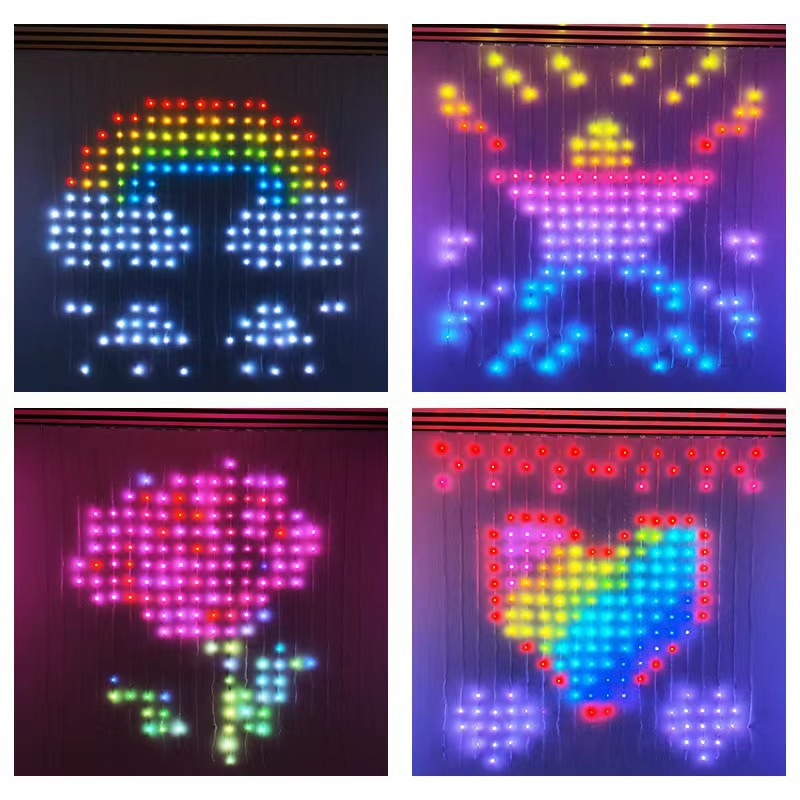 NEW 400 Leds Fairy Light APP Control Programmable Smart Rgb Pixel Festival String Light Party Led Smart Christmas Curtain Lights