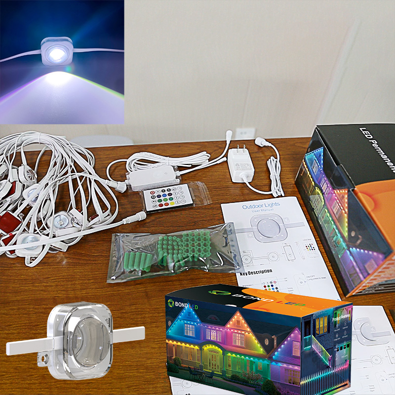 15M 30 Light RGB Gemstone Permanent Christmas Pixel Light Outdoor Waterproof Eave Smart String Exterior Led Point Light