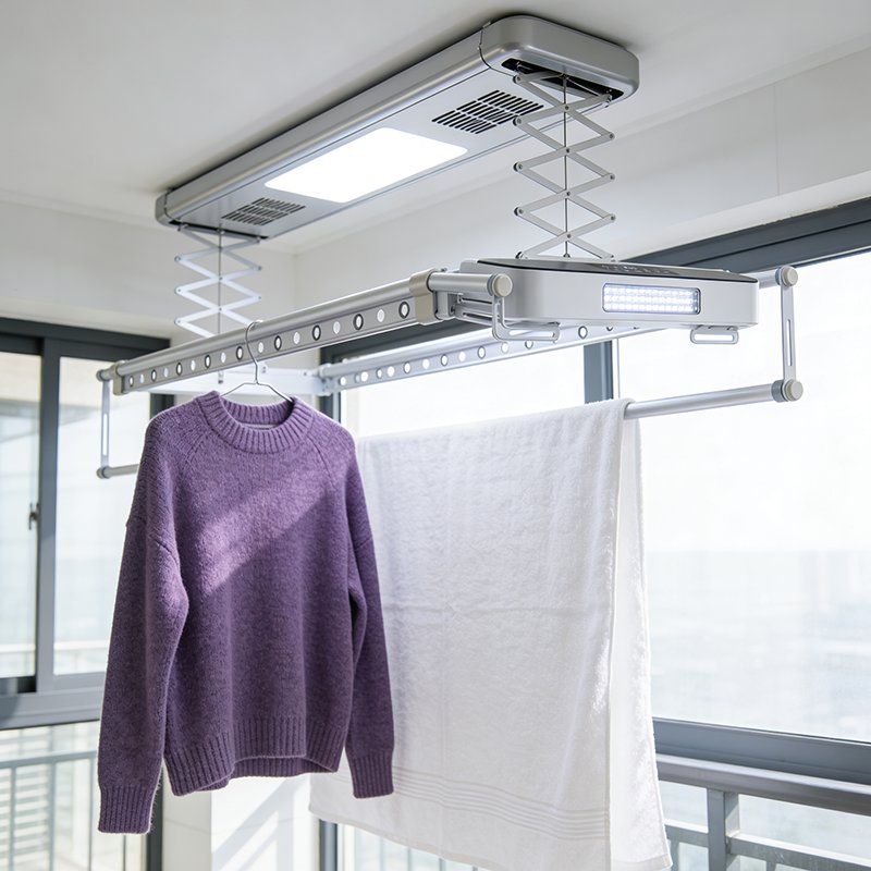 Advanced Smart Balcony Clothes Drying System with UV Disinfection