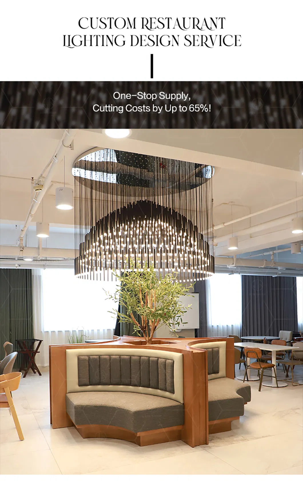 Luxurious Exquisite Stainless Steel Customized Eco-Friendly Decorative Light for Commercial Hall Restaurant