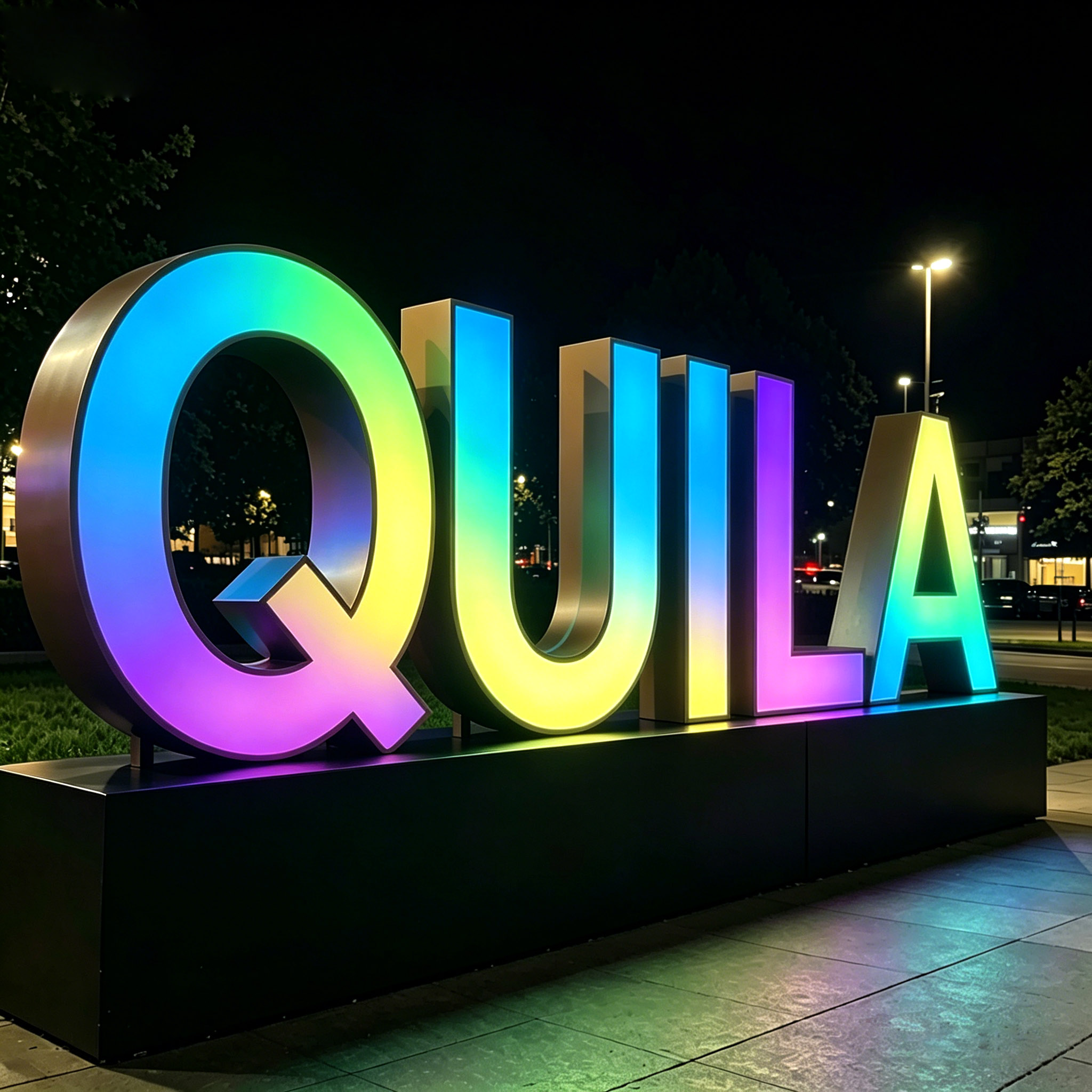 3D Big RGB Letters Signage Custom Programmable RGB Channel Letters Sign Floor-Standing Luminous Landscape Outdoor Sign
