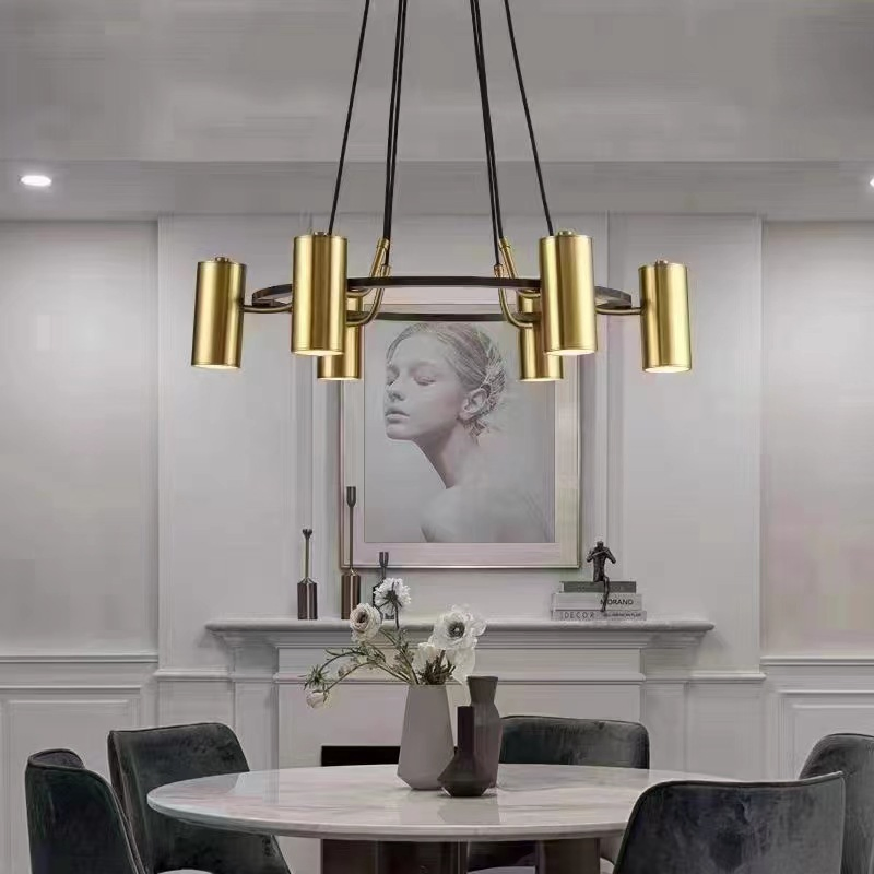 Vintage Style Brass Round LED Chandeliers Living Room Decorative Modern Home Decoration Lighting (ZY-T007)