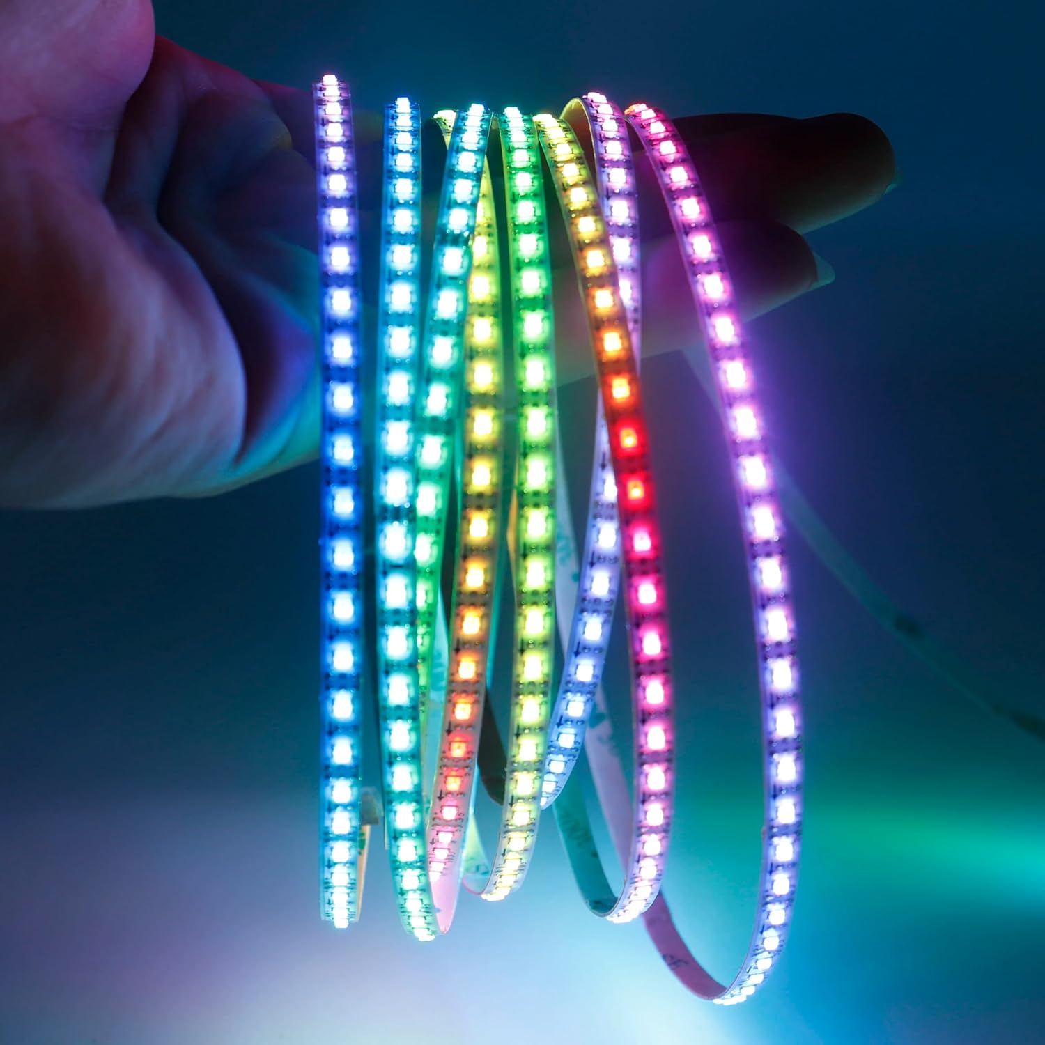 Decorative LED Strip Light 1M-5M 200leds/m WS2812 2020 0807 Addressable LED Strip Flexible DC5V 12V RGB PCB 5mm Wide
