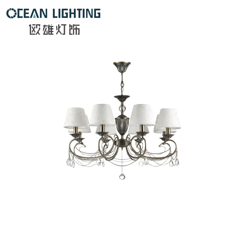 Classical Style Fabric Shade Chandelier Home Decorative Indoor Light Fixture Pendant Lighting for Dining Room