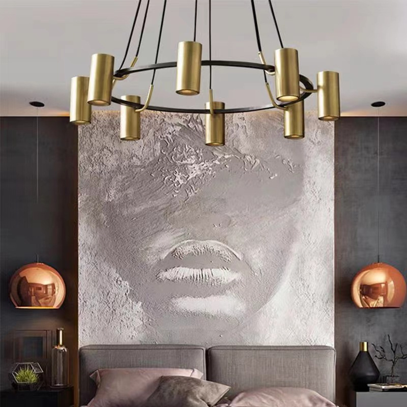 Vintage Style Brass Round LED Chandeliers Living Room Decorative Modern Home Decoration Lighting (ZY-T007)