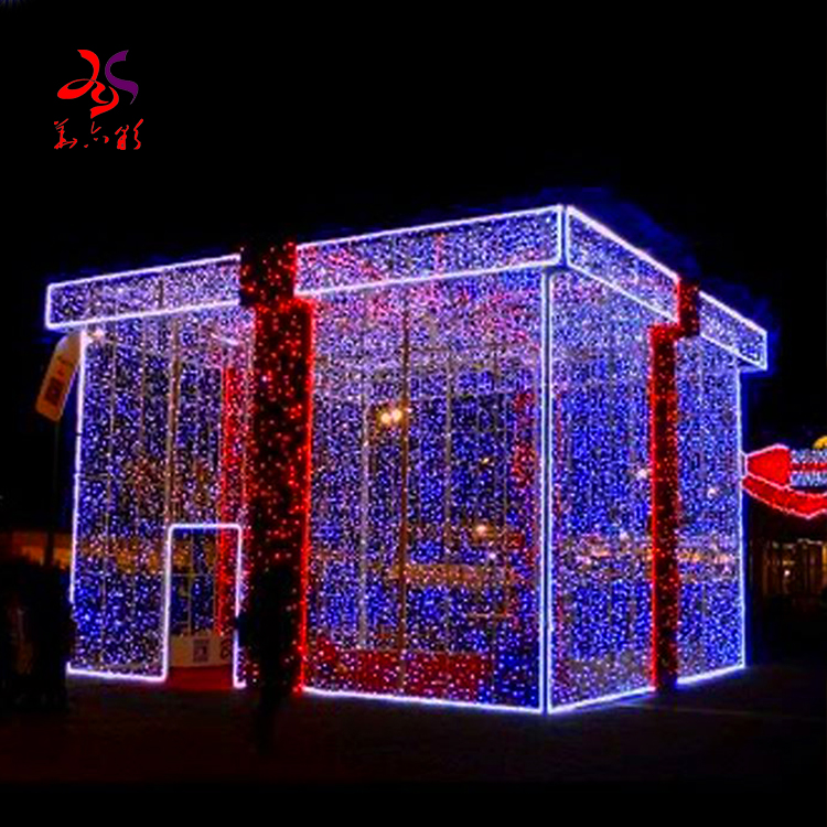 Hot Sale Flashing Good Quality Beautiful Fancy Creative Christmas Big Customized Led Gift Box Light For Garden Decoration