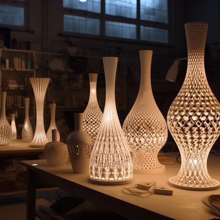 Unique Fashionable Customized 3D Print Modern DC Powered Plastic Small Batch Fast Shaping LED Table Lamp