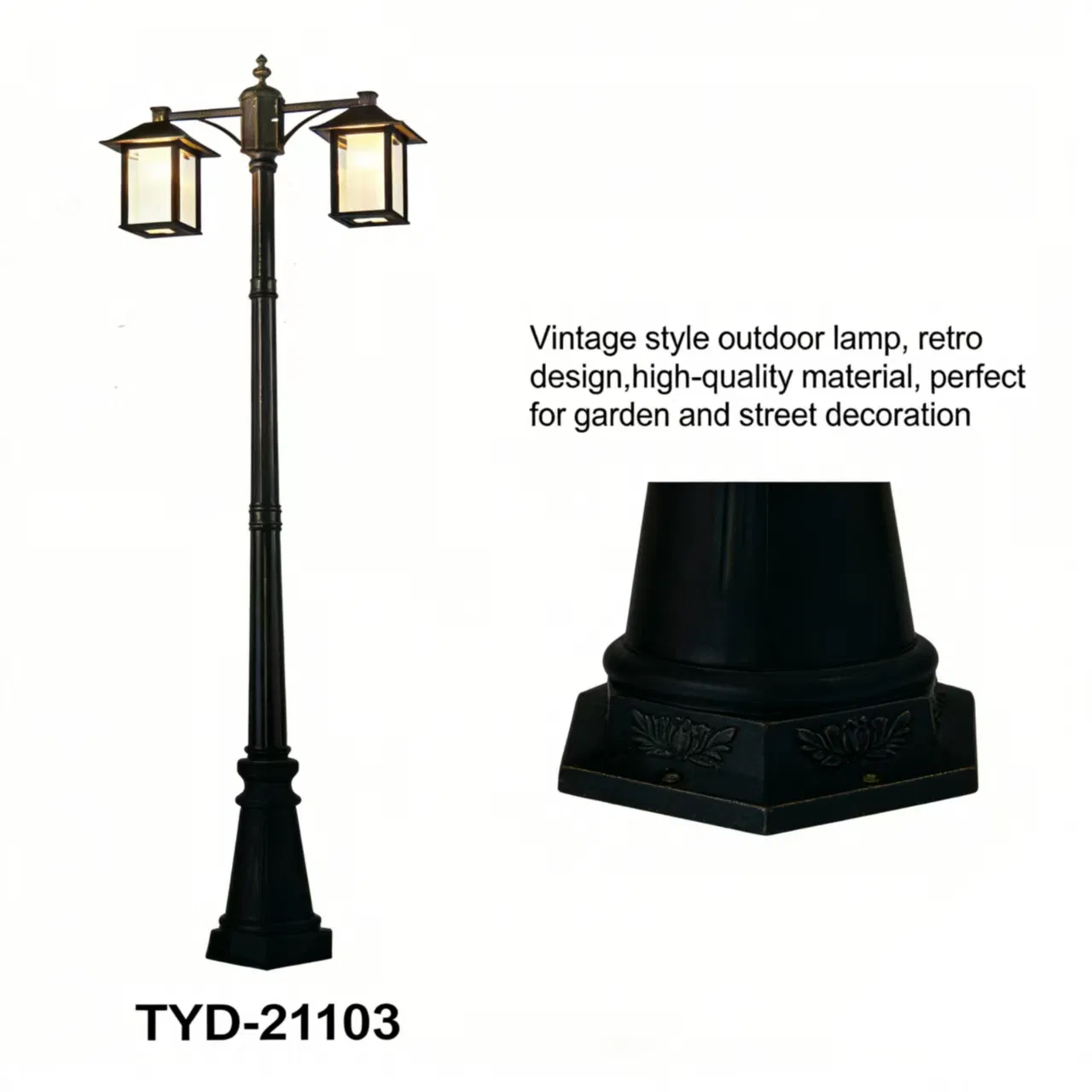 Antique Bronze Finish Decorative Vintage Courtyard Outdoor Lamp