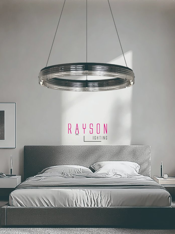 Modern Decorative Glass Pendant Lamp Indoor CCT LED Chandelier Living Room Lighting for Contemporary Spaces (5118)