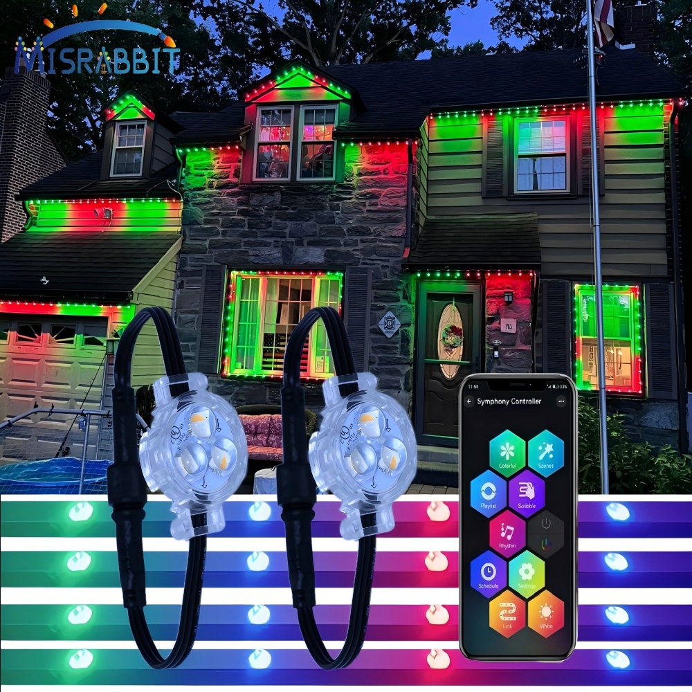 Misrabbit Hot Sale Christmas Dc12V 30mm RGBW Permanent Pixel Lighting Outdoor with Aluminum Track IP68 Lights Multi-year Use