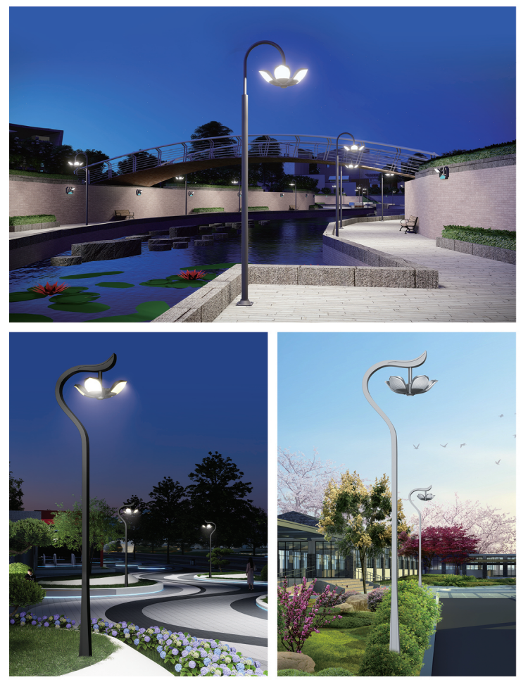 Elegant Zen Lotus IP65 Rated DC/AC LED Garden Light Waterproof Decorative Outdoor Landscape Lighting for Villa Park Walkway