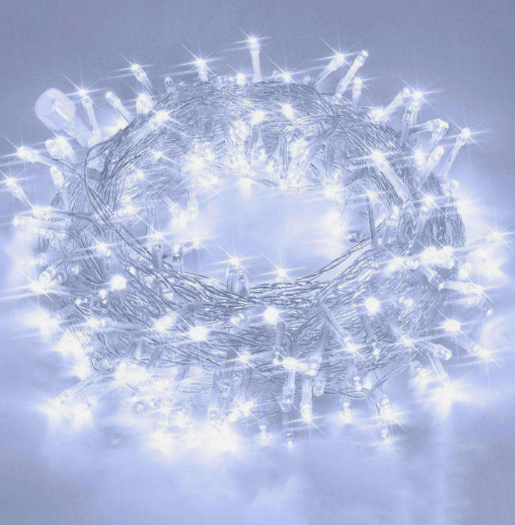 100 LED Connectable String Lights 33FT Warm White Waterproof Twinkle Fairy Lights Clear Wire Plug-in for Outdoor Christmas Decor