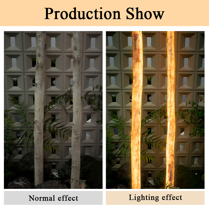 Aluminum Material IP65 Solar AC Powered 1m 2m Luminous Glowing LED Birch Tree Trunk Lighted Outdoor Decoration