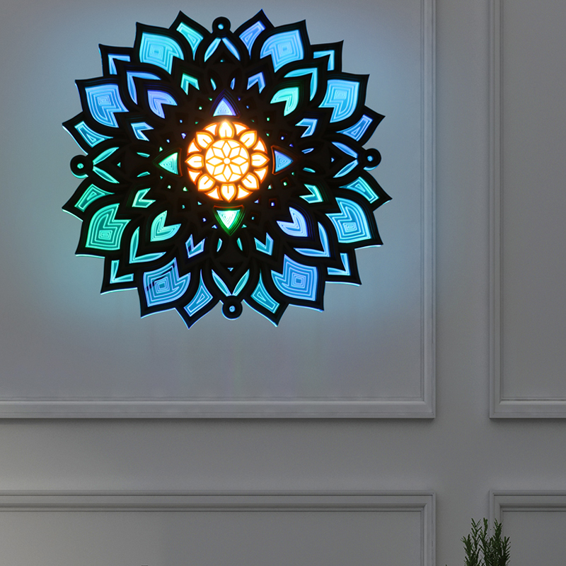 Modern Style Indoor LED Decorative Light Creative Mandala Wind Light