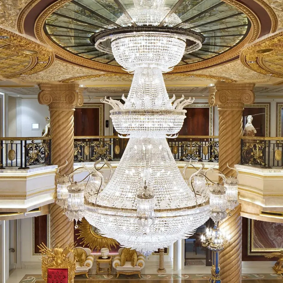 New Design Luxury Crystal Chandeliers Glass Hanging Lamps Living Room Hotel Lobby Decorative Ceiling Lighting