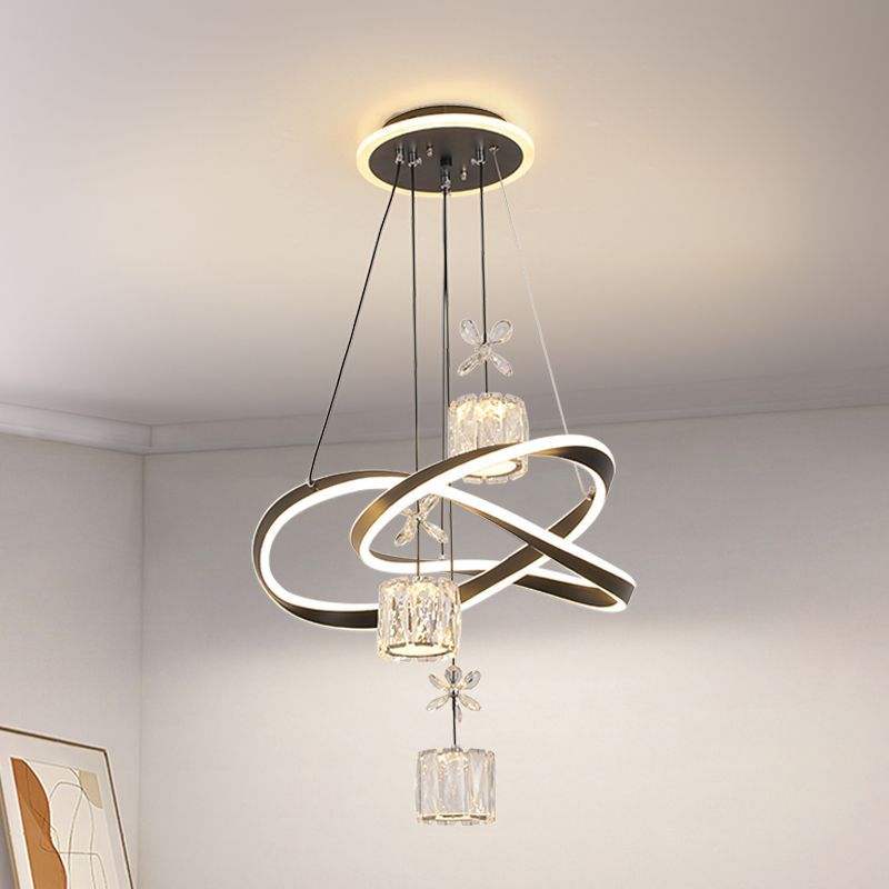 Black Luxury Kitchen Led Pendant Light With Cheap Prices Modern Ceiling Hanging Crystal Chandelier For Restaurant Bars