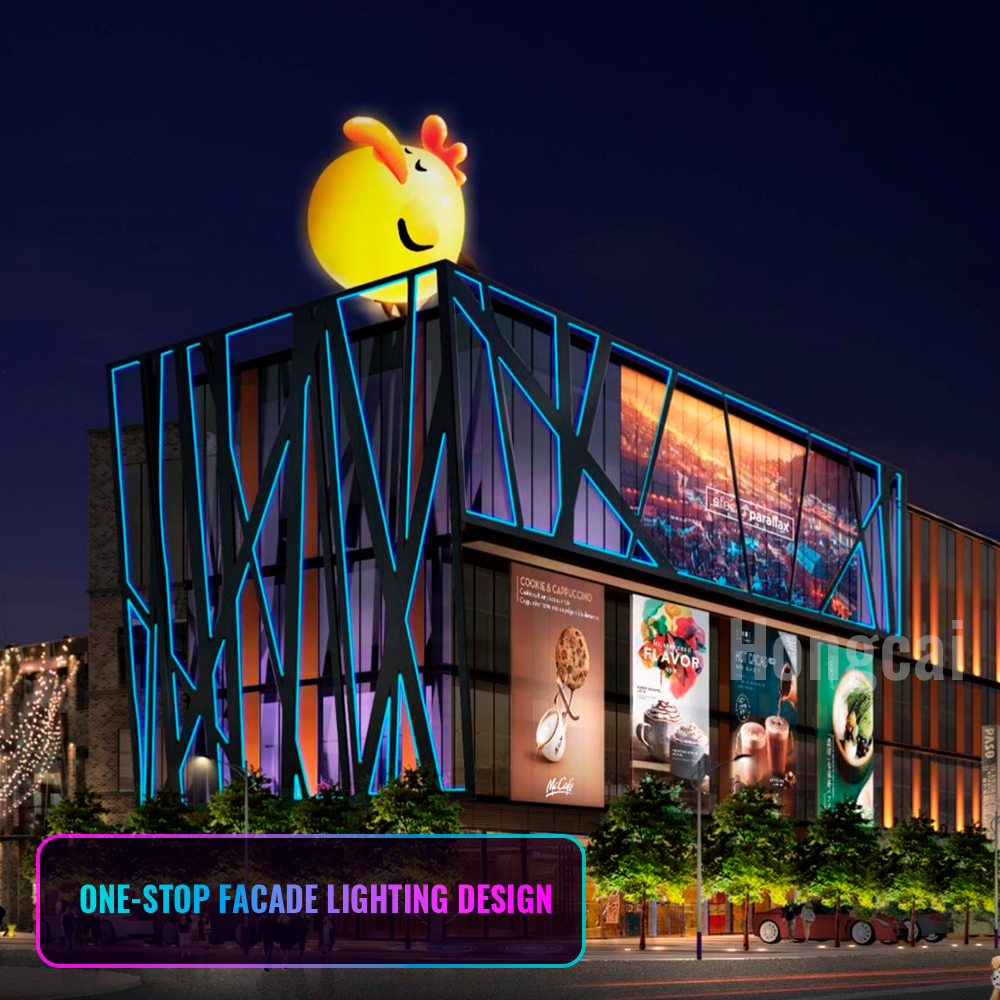 Customized Design Architectural Lighting Outdoor Wall Neon Lights Waterproof RGB Linear Facade Lighting Solution