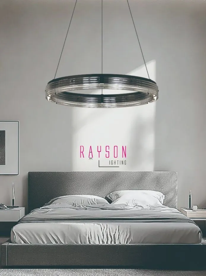 Modern Decorative Glass Pendant Lamp Indoor CCT LED Chandelier Living Room Lighting for Contemporary Spaces (5118)