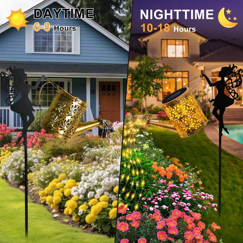 Solar Fairy Water Bottle String Lamp Can Fairy Lights LED Patio Yard Flowerbed Outdoor Garden Decor Hanging Lantern