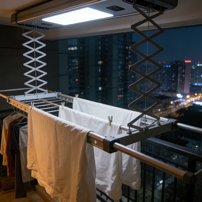 Advanced Smart Balcony Clothes Drying System with UV Disinfection