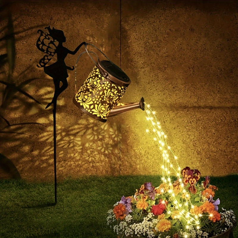 Solar Fairy Water Bottle String Lamp Can Fairy Lights LED Patio Yard Flowerbed Outdoor Garden Decor Hanging Lantern