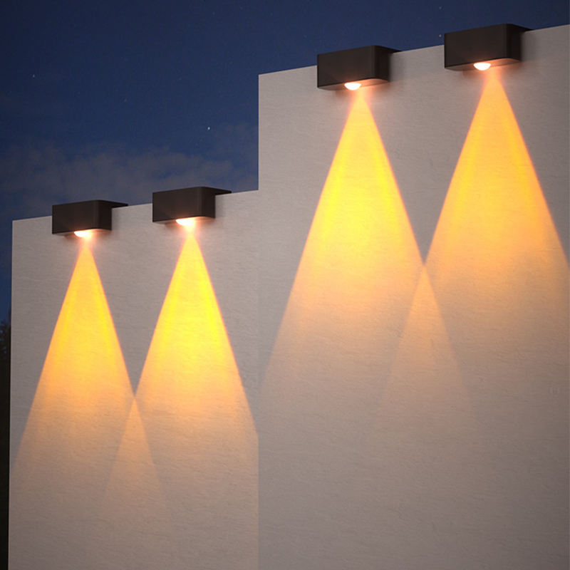 Modern IP65 Solar Aluminum Long Strip Fence Light Waterproof Outdoor Downward Beam LED Wall Lamp for Garden Patio Deck