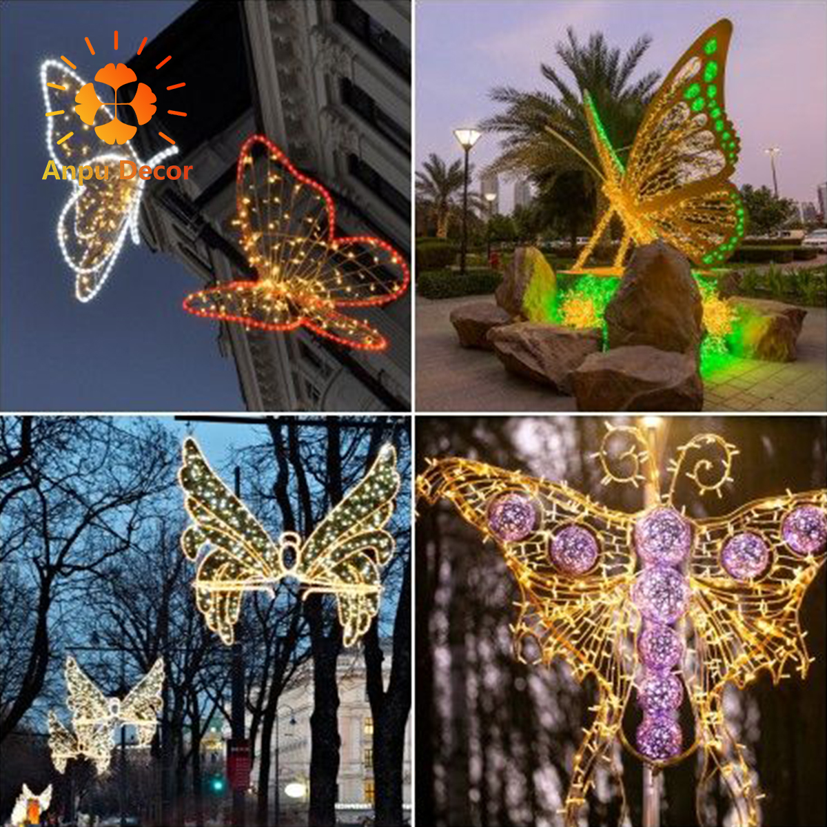 Wholesale Holiday Lighting Christmas Outdoor Decorative Pattern Led Motif Light Lighted butterfly