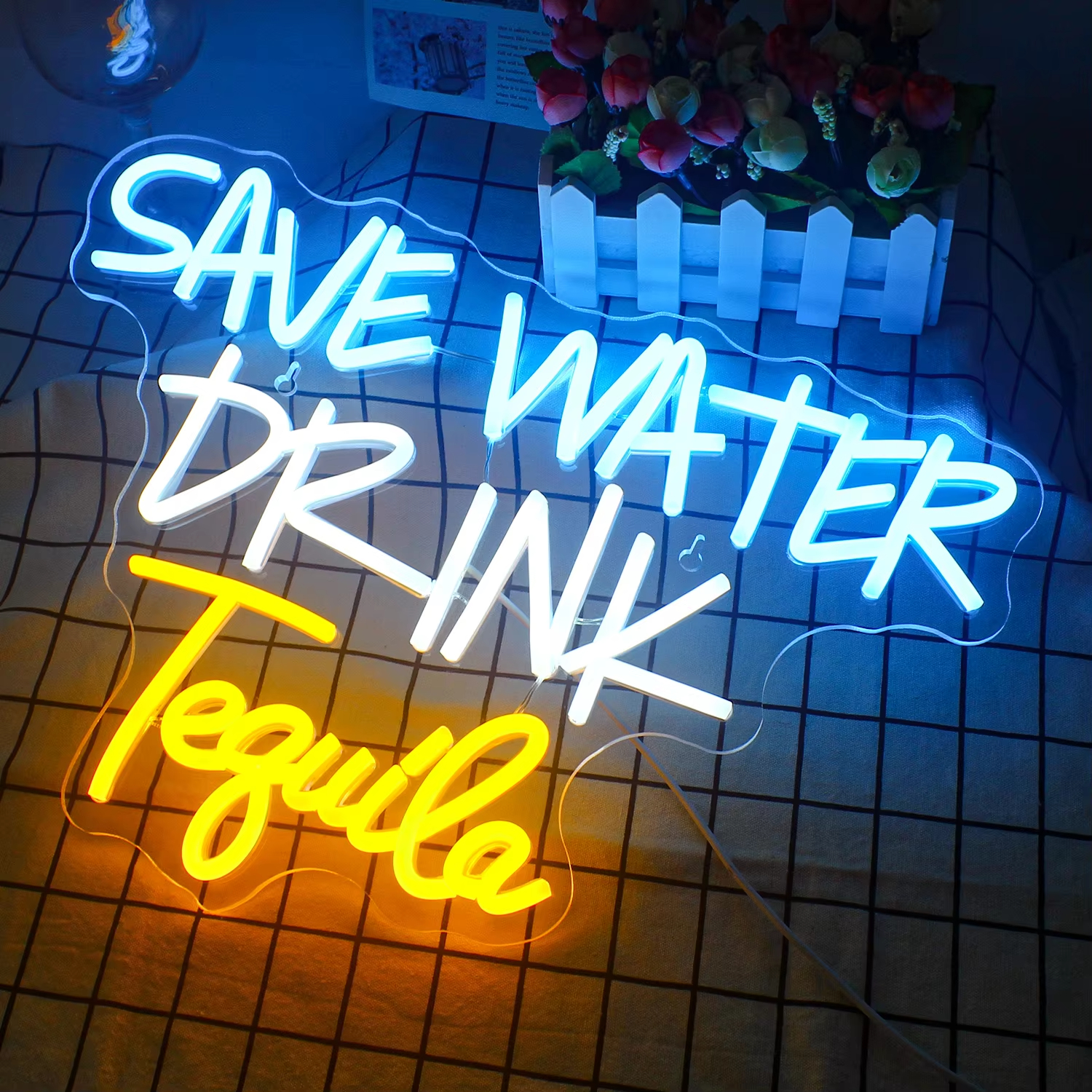 Custom Large LED Neon Lights Acrylic Landscape Wall Decor for Wedding Birthday Party Bedroom Bar Shop Name Logo