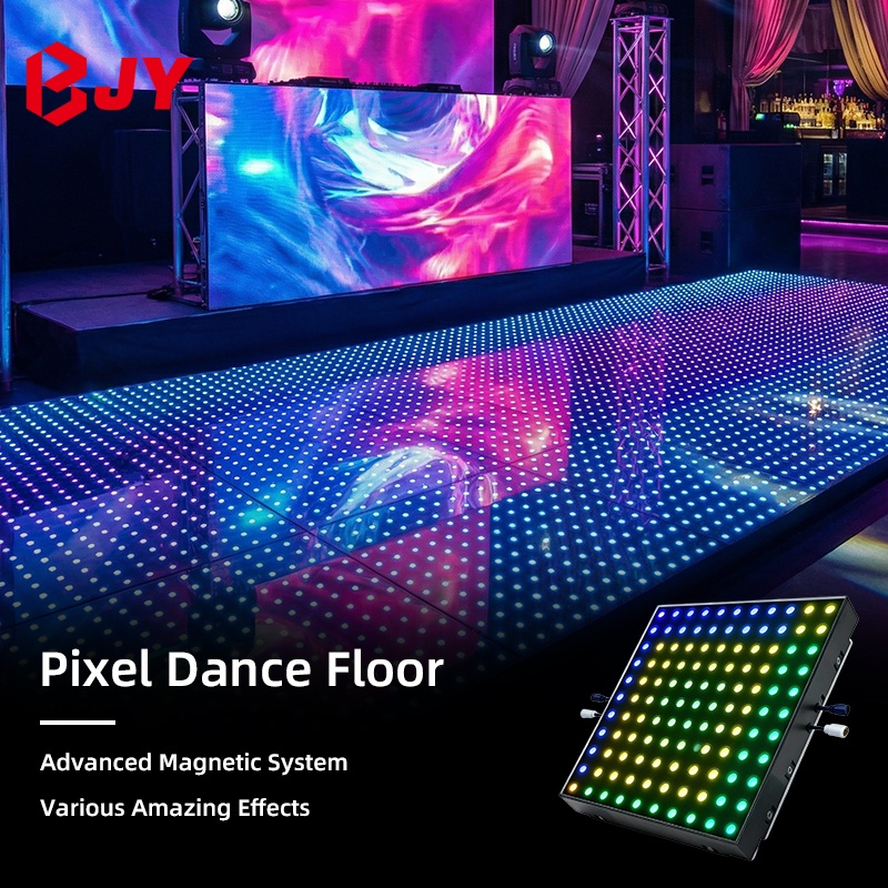 JY Magnetic Led Dance Floor Interactive Pressure Sensitive LED Floor Tiles For Home Wedding Events Disco