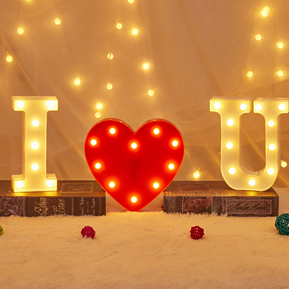 Digital Number Creative Luminous LED Letter Night Light Decor Wedding Birthday Party Christmas DIY LED Letters 26 English 0-9 50