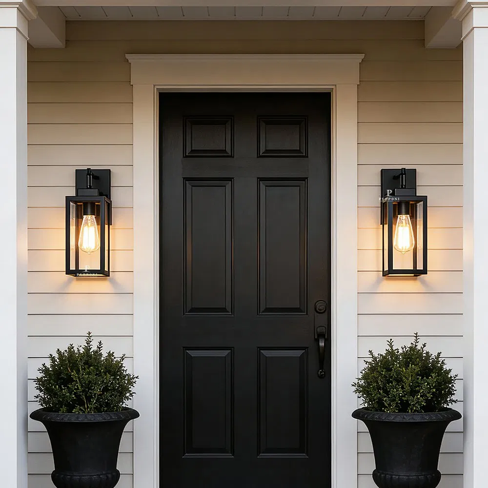 Black Rectangular Outdoor Lantern for Residential Commercial and Hospitality Use