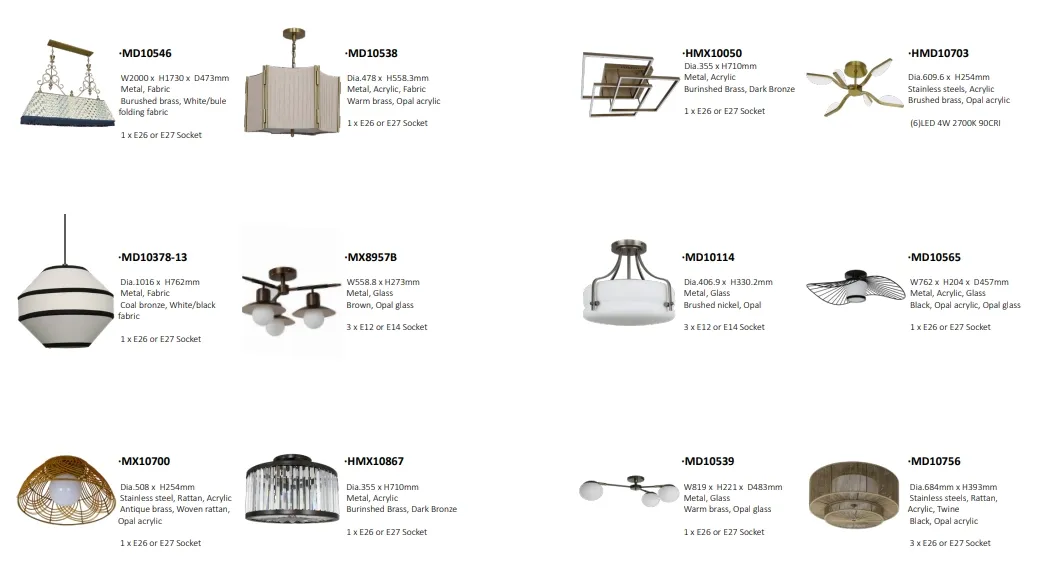 Indoor Lightings Outdoor Lightings Pendant Chandelier Decorative Lightings Customized Lightings