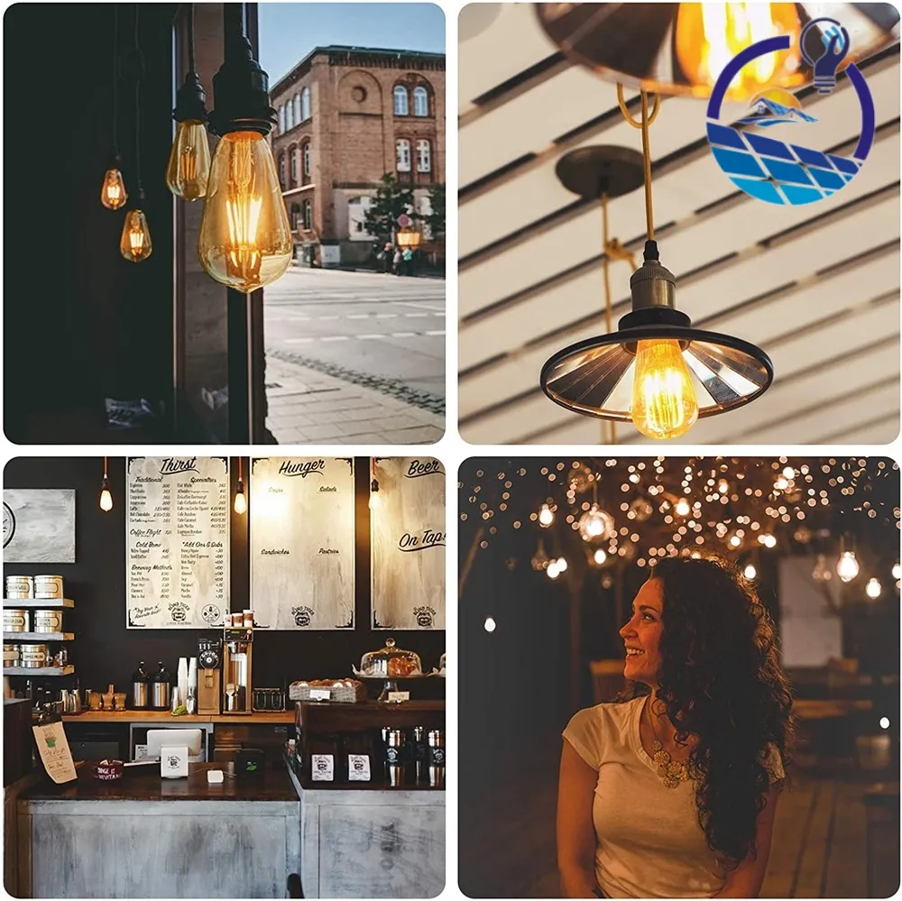 St64 Vintage Dimmable LED Filament Bulb 4W E27 Amber Glass Warm White Decorative Lamp