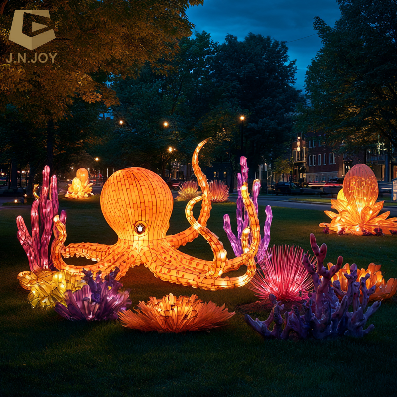 SGL172 City Lights Show Custom Ocean Animal Lantern Chinese Jellyfish Marine Festival Lantern